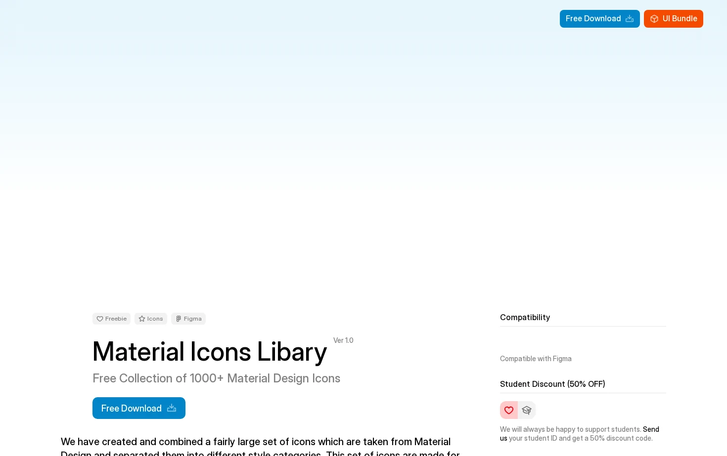 Material Icons Library for Figma 页面快照